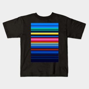 Blue Sky Neon Stripes Kids T-Shirt